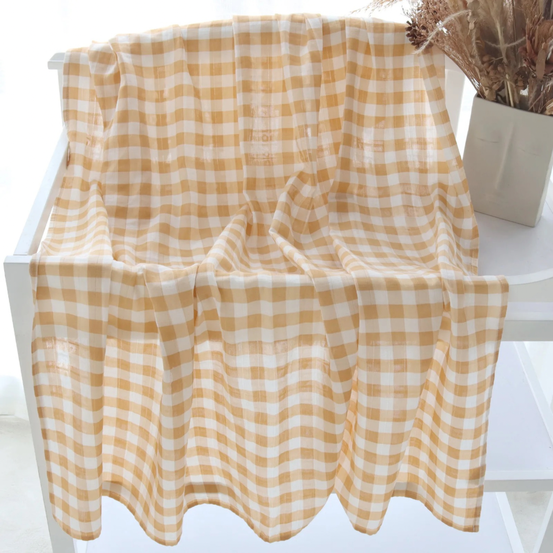 Giraffe & Vichy Check Swaddles