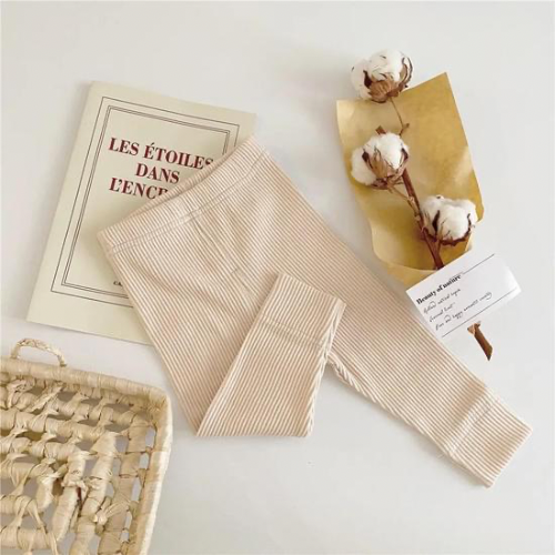 Nude ribbed leggings