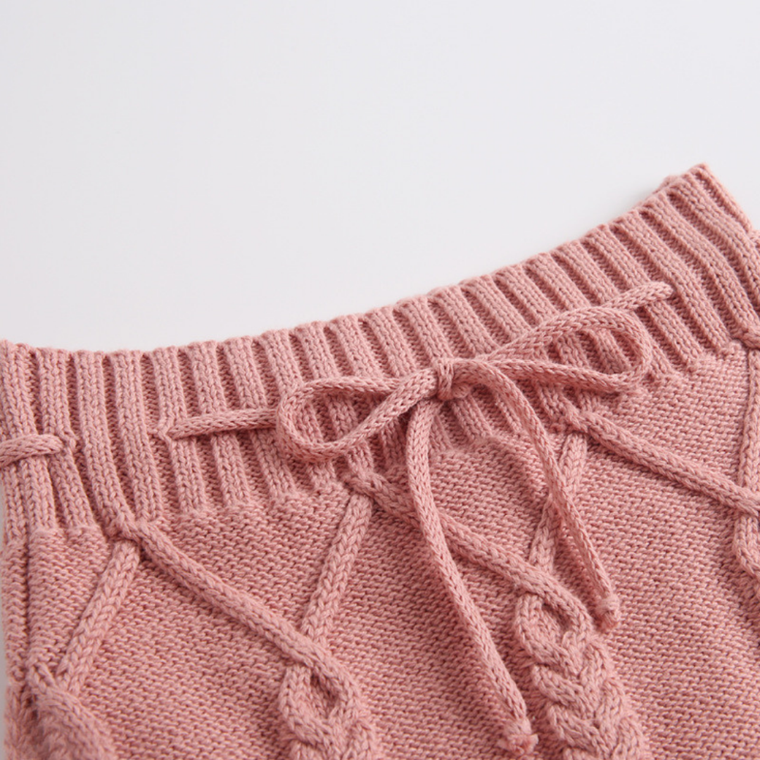 Cable Knit Top & Shorts Set