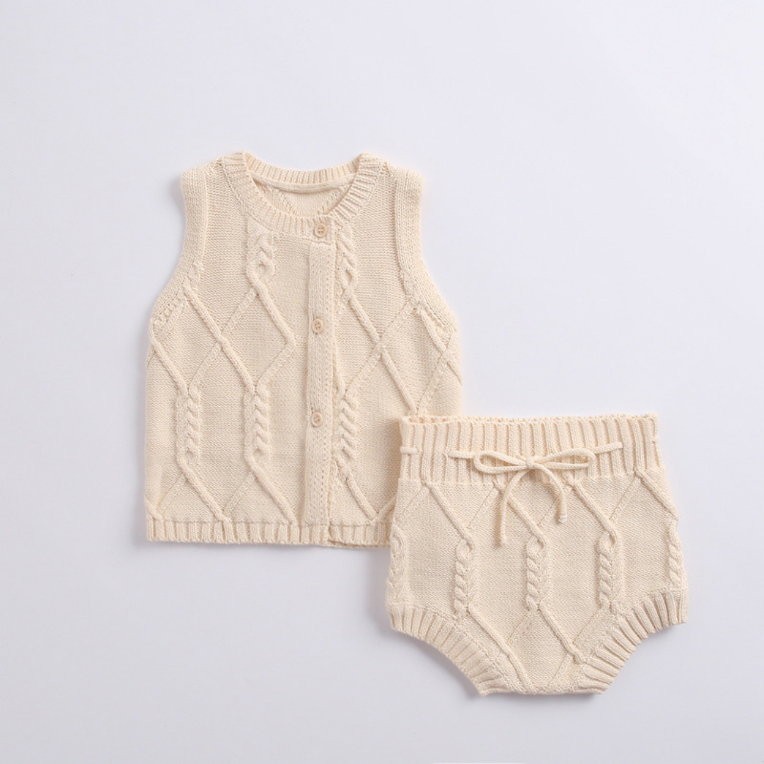 Cable Knit Top & Shorts Set