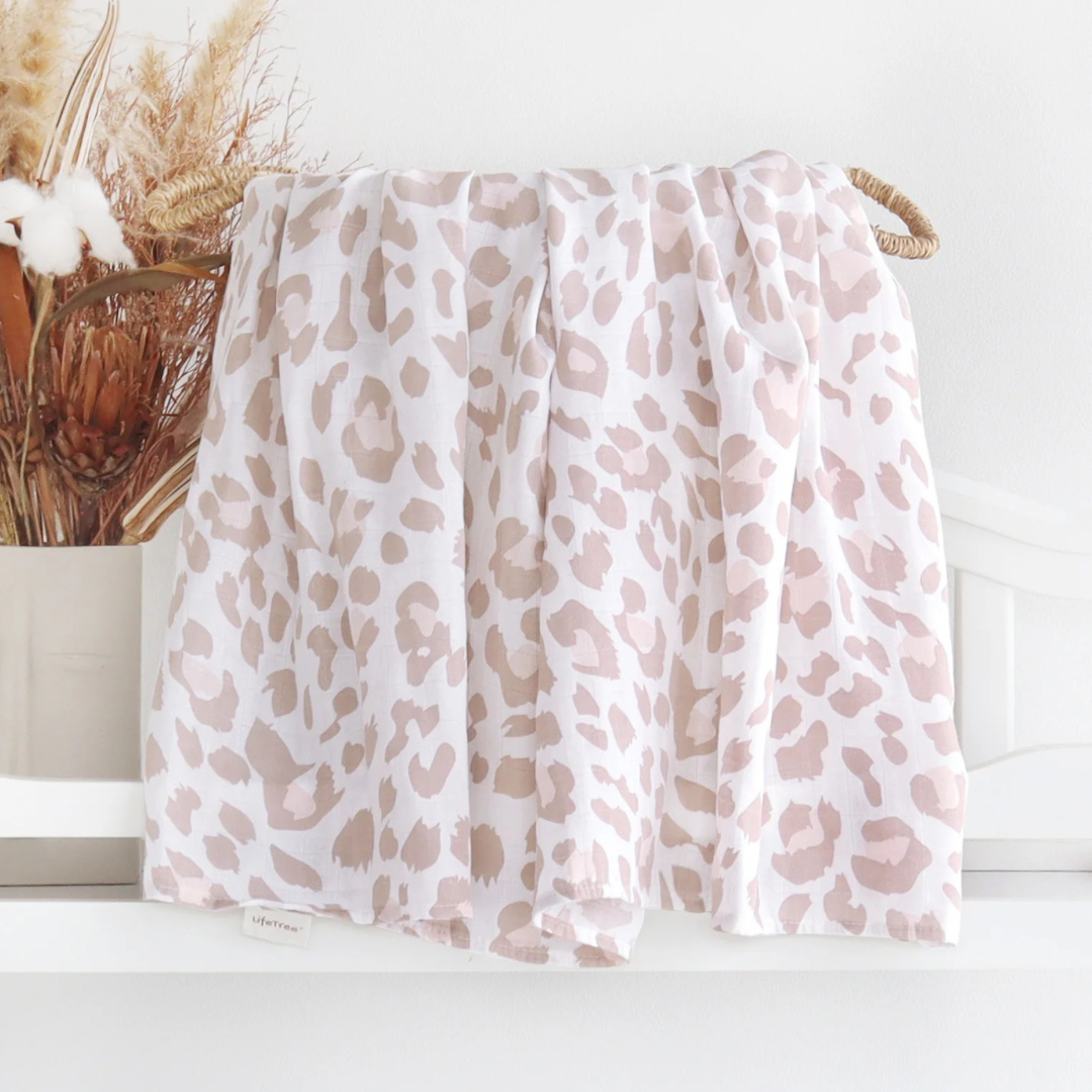 Pink Cheetah Swaddle & Bow