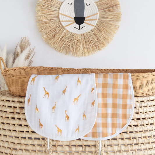 Burping Cloth Giraffe & Vichy Check
